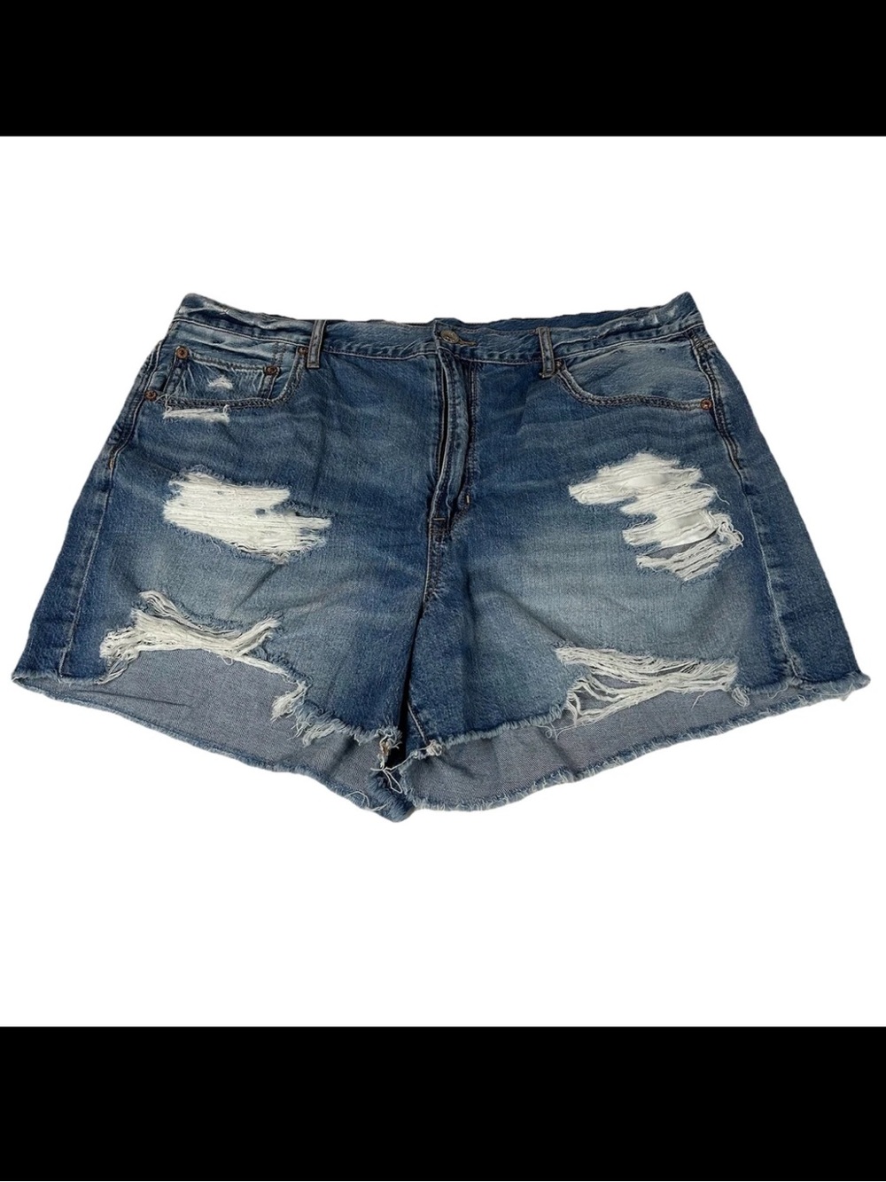 American Eagle Women’s Plus Size 18 90s Boyfriend Shorts Jean Distressed #1217